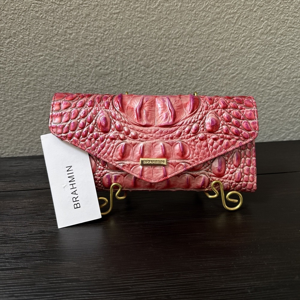 Brahmin French Rose Melbourne Leather Veronica Wallet-NWT